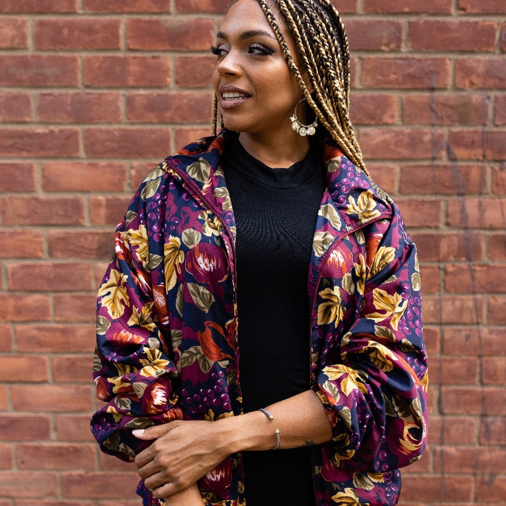 Kaktus Retro Floral Bomber